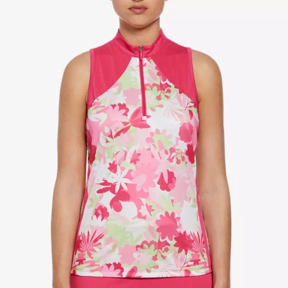 PGA Tour Tops - PGA Tour Apparel Sleeveless Floral Polo 🌸⛳